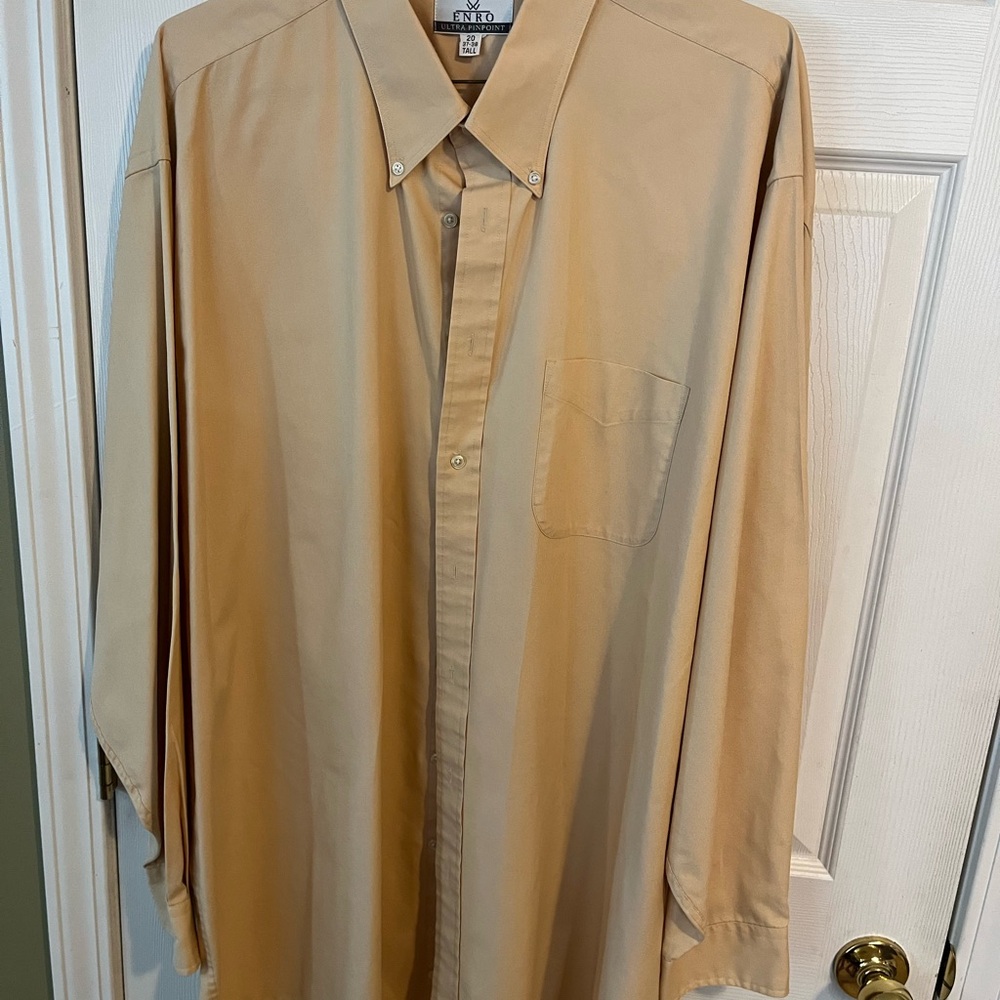 Classic Yellow Men's Button-Down Shirt 20x37